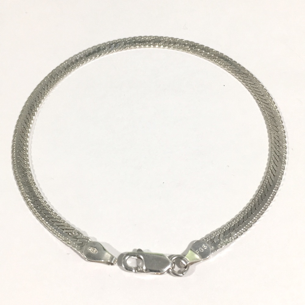 Sterling Silver Italian Made Herring Bone Bracelet